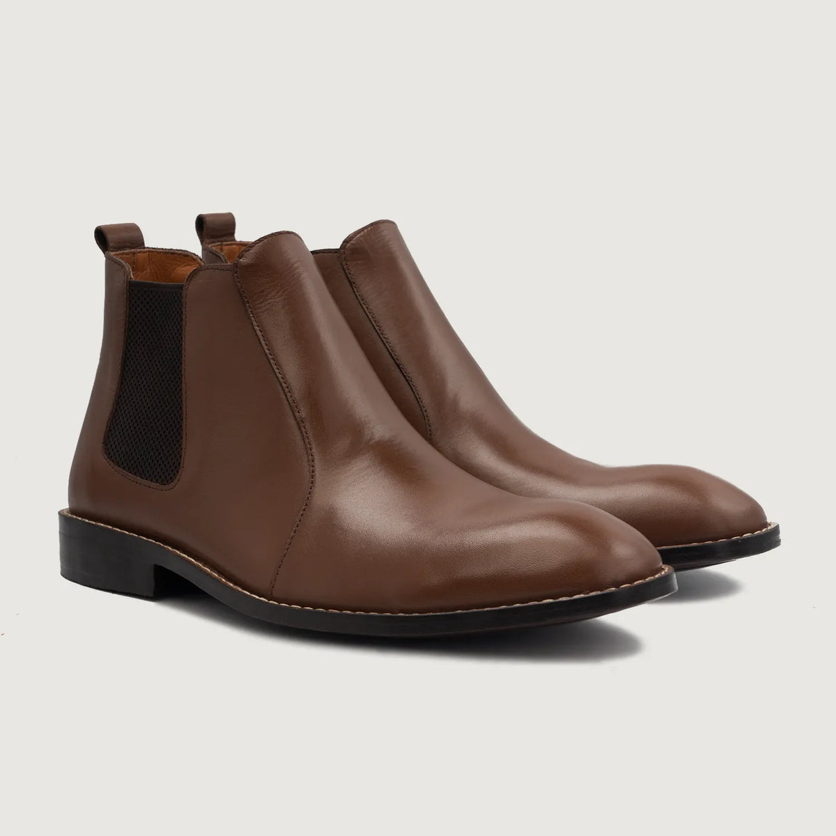 Clarkson Chelsea Braun Lederstiefel für Herren For Men in Brown Full-Grain Leather - Seitenansicht | Online Kaufen