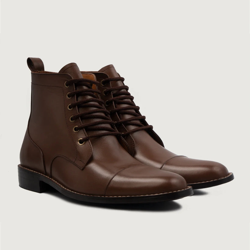 Knight Derby Braun Lederstiefel für Herren