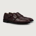 Boston Doppel-Monkstrap Kastanienbraun Lederschuhe