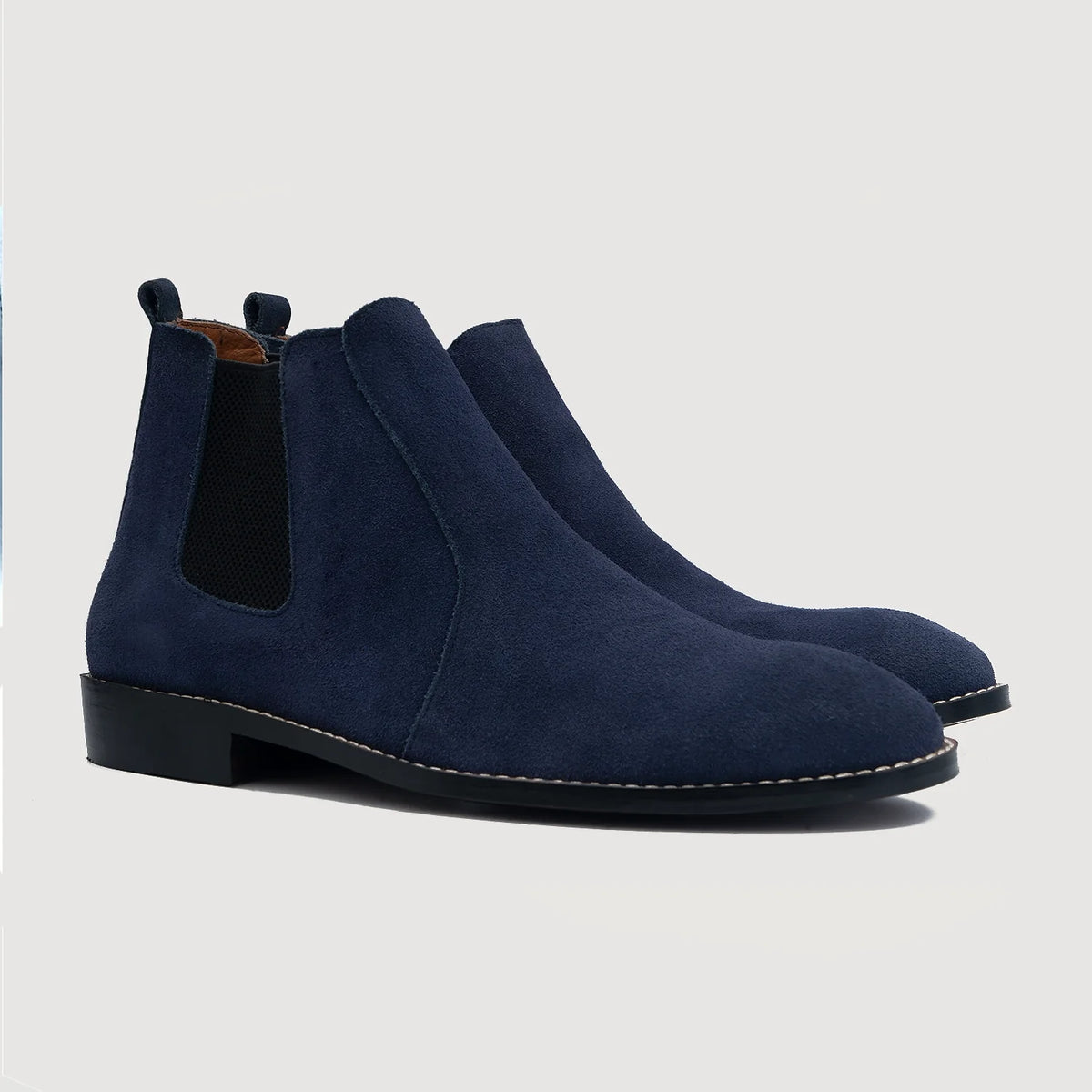 Clarkson Chelsea Midnight Blau Suede Lederstiefel für Herren For Men in Midnight Blue Goatskin Suede - Seitenansicht | Online Kaufen