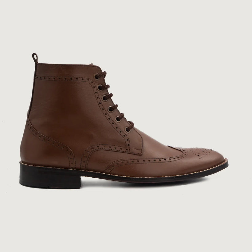 Duster Brogues Derby Braun Leather Boots für Herren