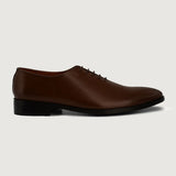 Brown Full-Grain leather Goods - Back View Showing Tailored Shoulder Fit & Clean Hemline