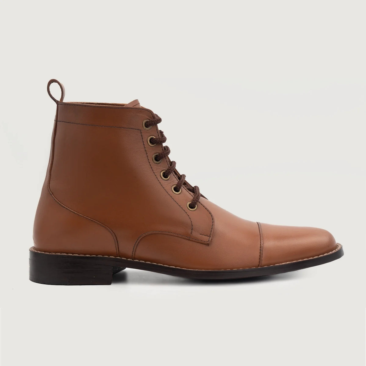 Tan Full-Grain leather Boots - Rahmengenähte Goodyear-Welt-Konstruktion & vordere Zehenkappe