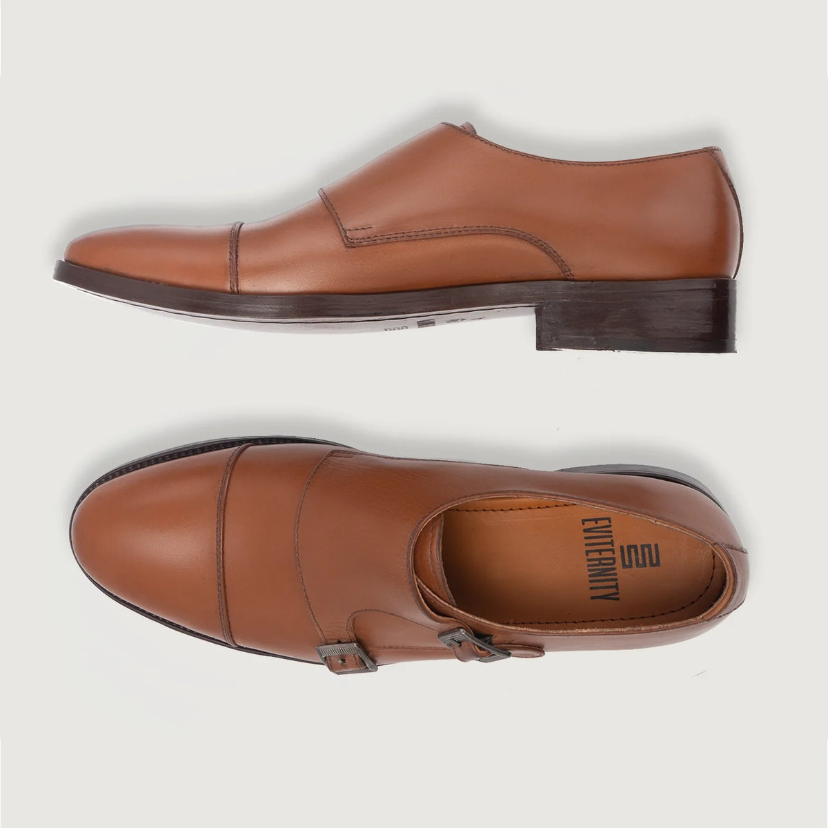 Boston Doppel-Monkstrap Hellbraun Lederschuhe For Men - Verstärkte Fersenkappe & präzise Doppelnaht