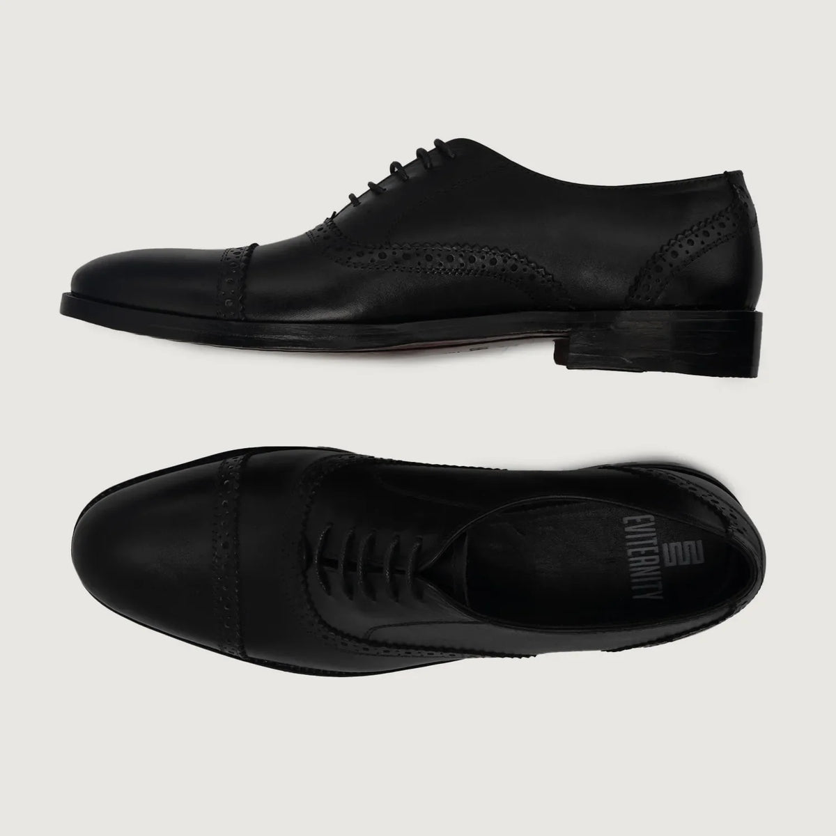 Grauson Brogues Oxford Schwarz Lederschuhe für Herren For Men - Verstärkte Fersenkappe & präzise Doppelnaht
