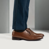 Tailored Rib Cuffs & Hem Craftsmanship Construction Detail on Director Wholecut Tan Leather Shoes