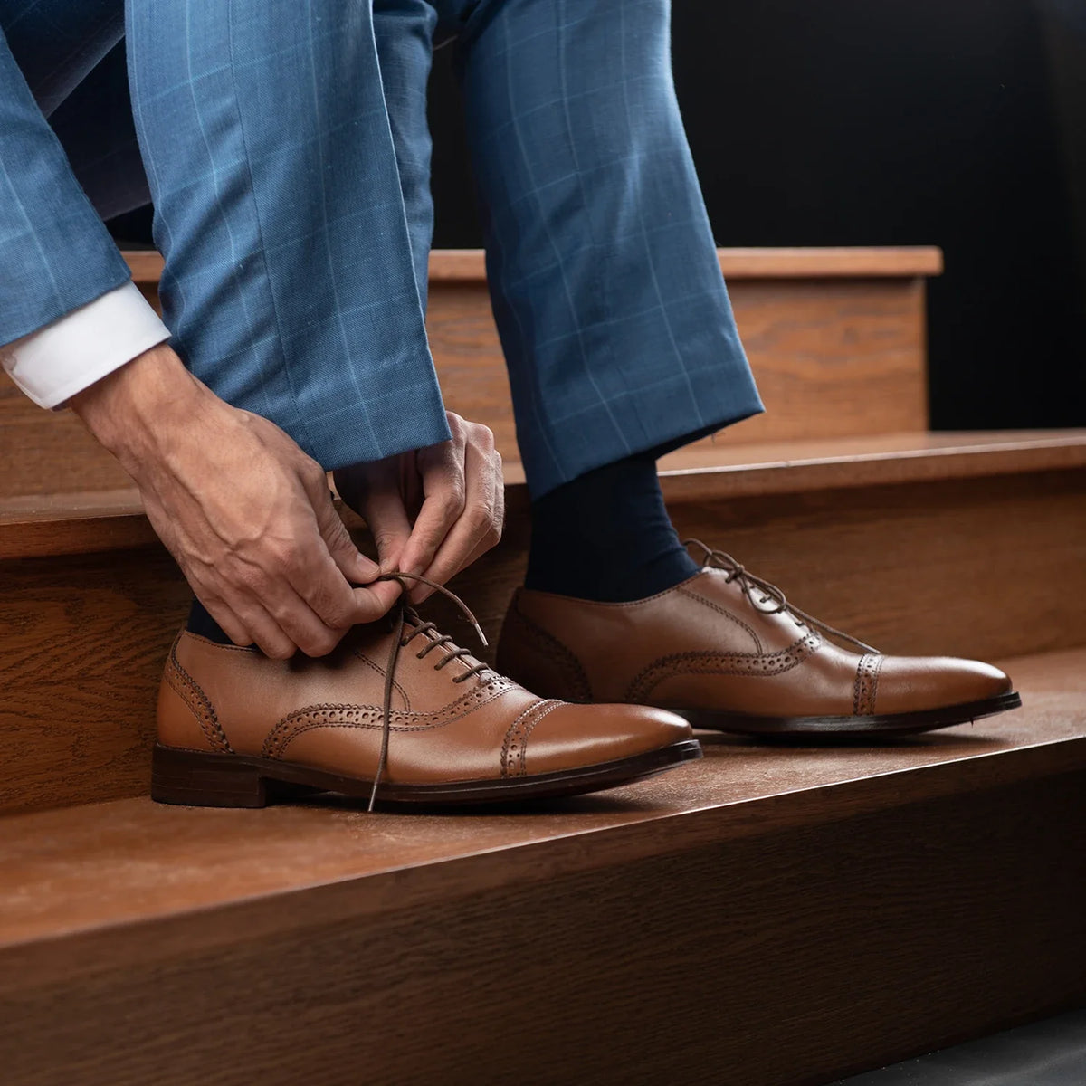 Orlaven Grauson Brogues Oxford Hellbraun Lederschuhe für Herren footwear image 9