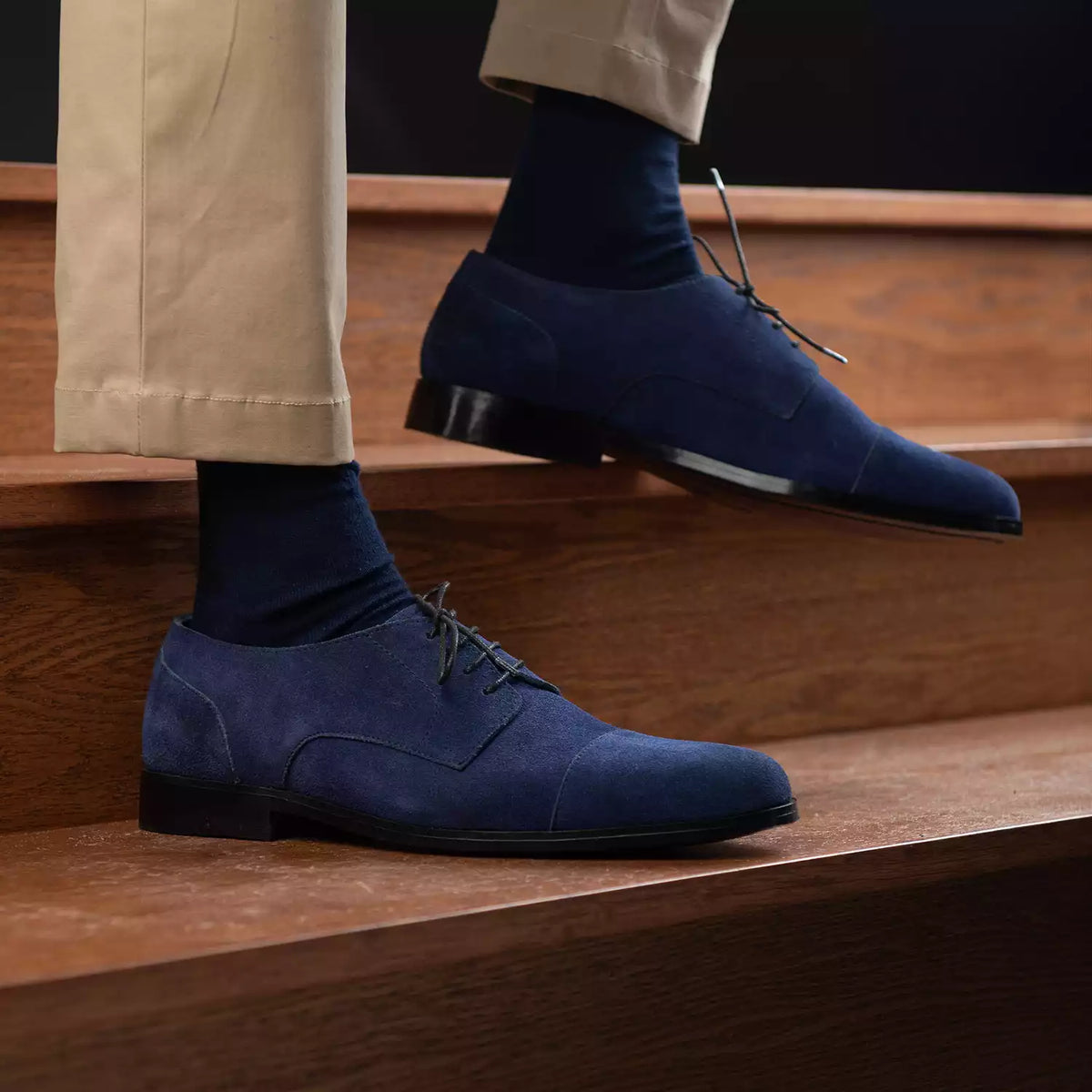 Orlaven Attorney Derby Midnight Blau Suede Lederschuhe für Herren footwear image 9
