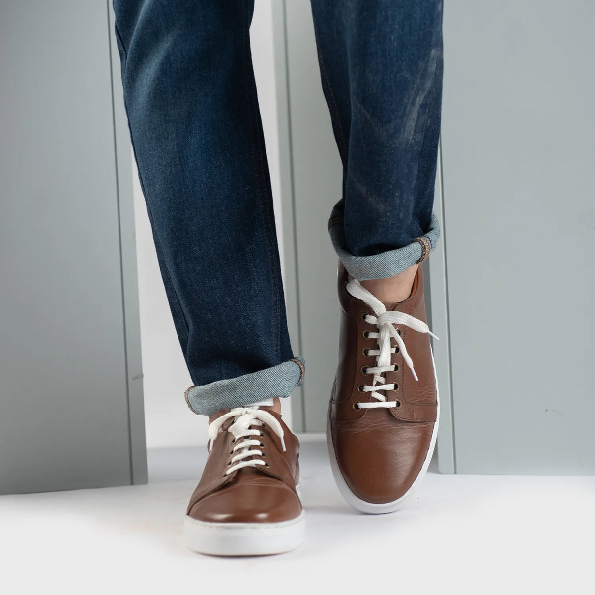 Orlaven Carter Runn Braun Leder-Sneaker für Herren footwear image 9