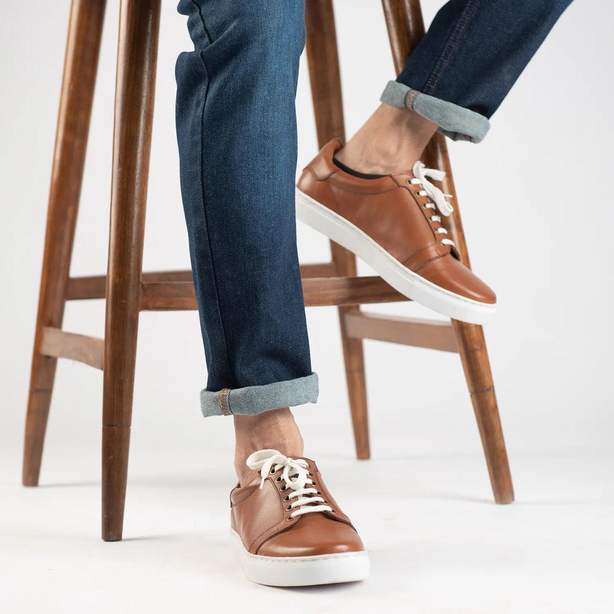 Orlaven Carter Runn Hellbraun Leder-Sneaker für Herren footwear image 9