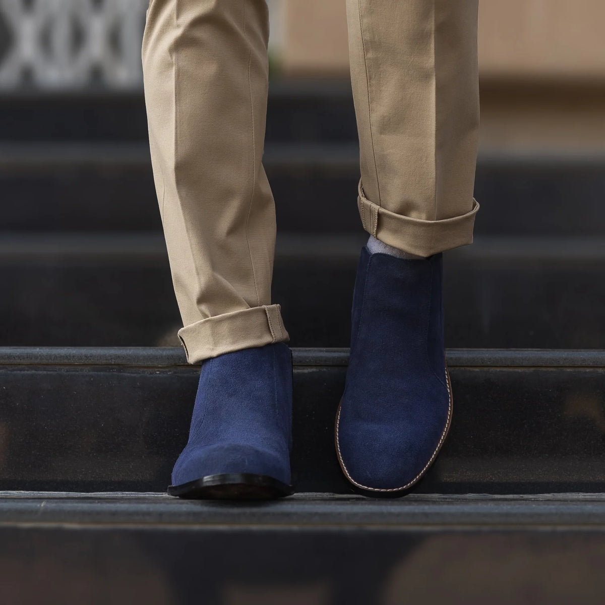 Orlaven Clarkson Chelsea Midnight Blau Suede Lederstiefel für Herren footwear image 9