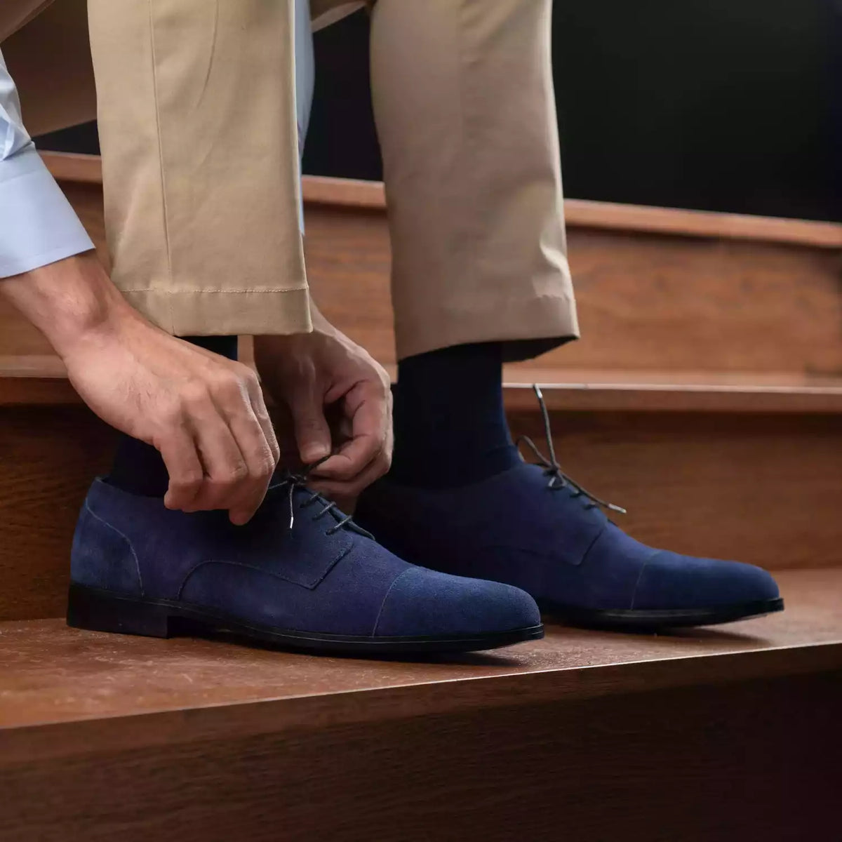 Orlaven Attorney Derby Midnight Blau Suede Lederschuhe für Herren footwear image 10