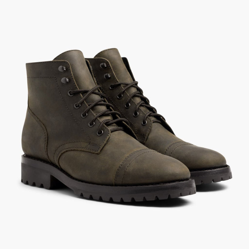 Captain StormKing® Dark Olive Matte Leather Boots für Herren
