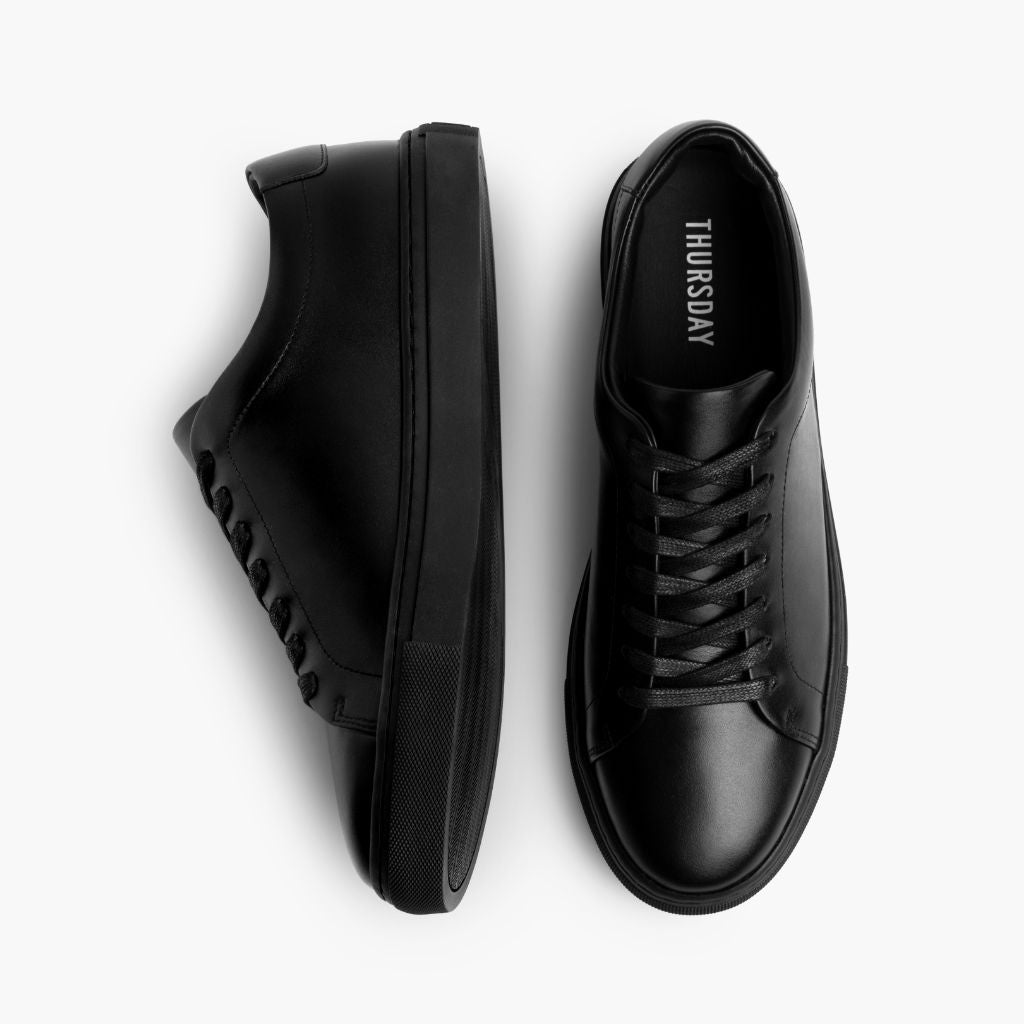 Encore Jet Schwarz Leder-Sneaker für Herren - Verstärkte Fersenkappe & präzise Doppelnaht