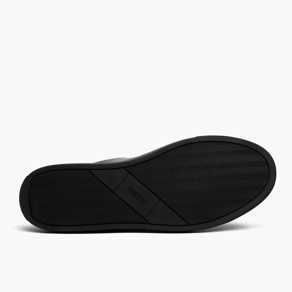 High-Traction Rubber Outsole & Lug Tread Pattern on Encore Jet Schwarz Leder-Sneaker für Herren