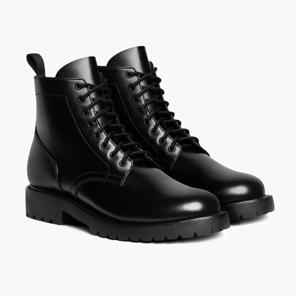 Hero Schwarz Lederstiefel für Herren in schwarzem Rindleder - Seitenansicht | Online Kaufen
