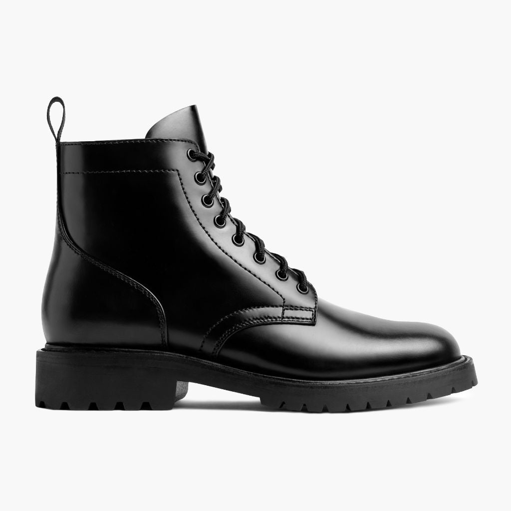 Black Full-Grain leather Boots - Rahmengenähte Goodyear-Welt-Konstruktion & vordere Zehenkappe
