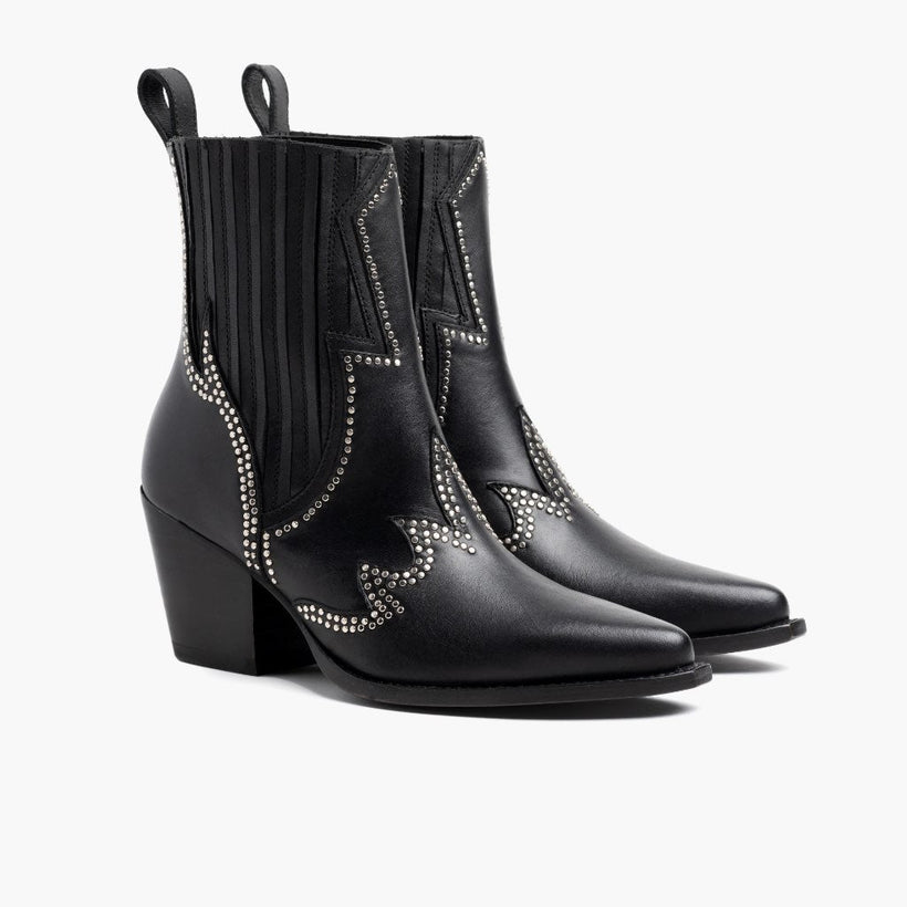 Icon Schwarz Lederstiefel für Damen