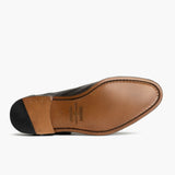 Close-Up Detail of Classic Collar & Heavy-Duty Zipper Hardware on Aviator Chocolate Leather Loafers