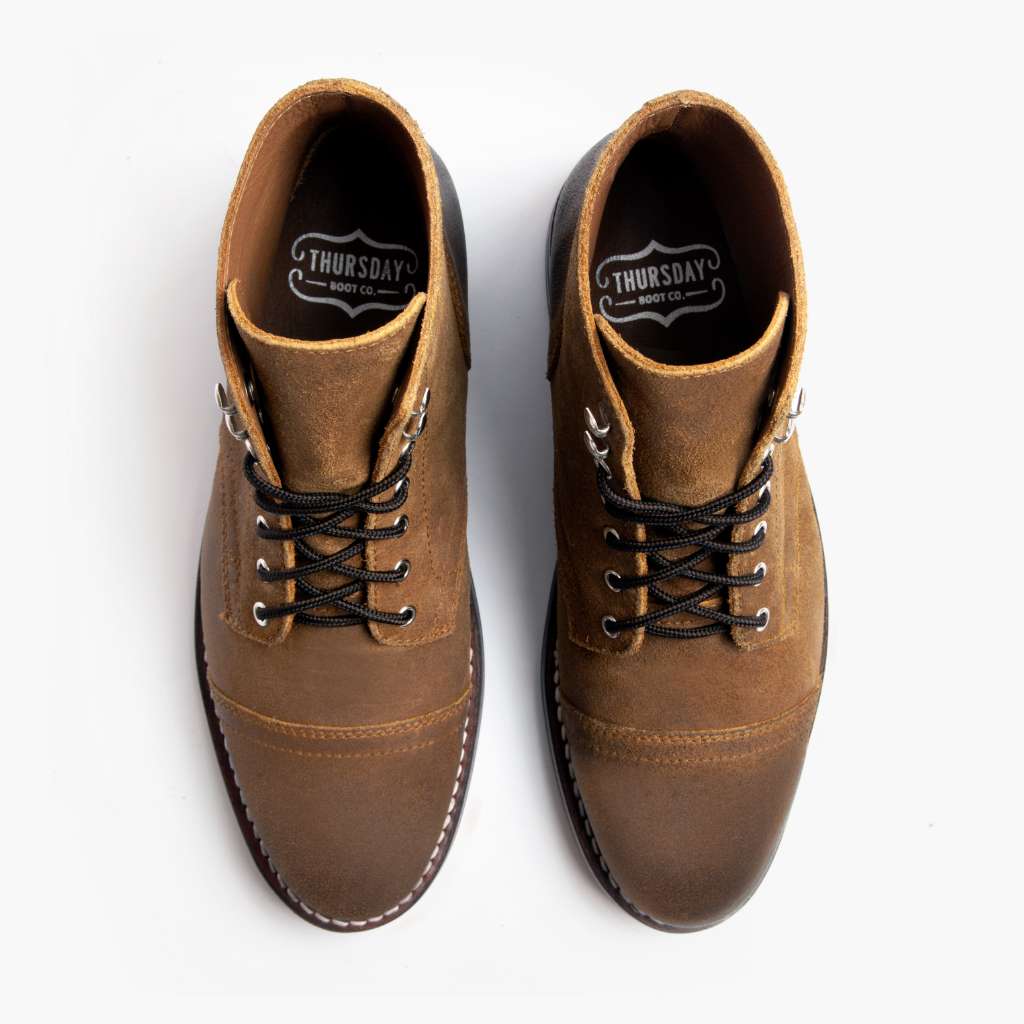 Captain Safari-Beige Lederstiefel für Herren - Verstärkte Fersenkappe & präzise Doppelnaht