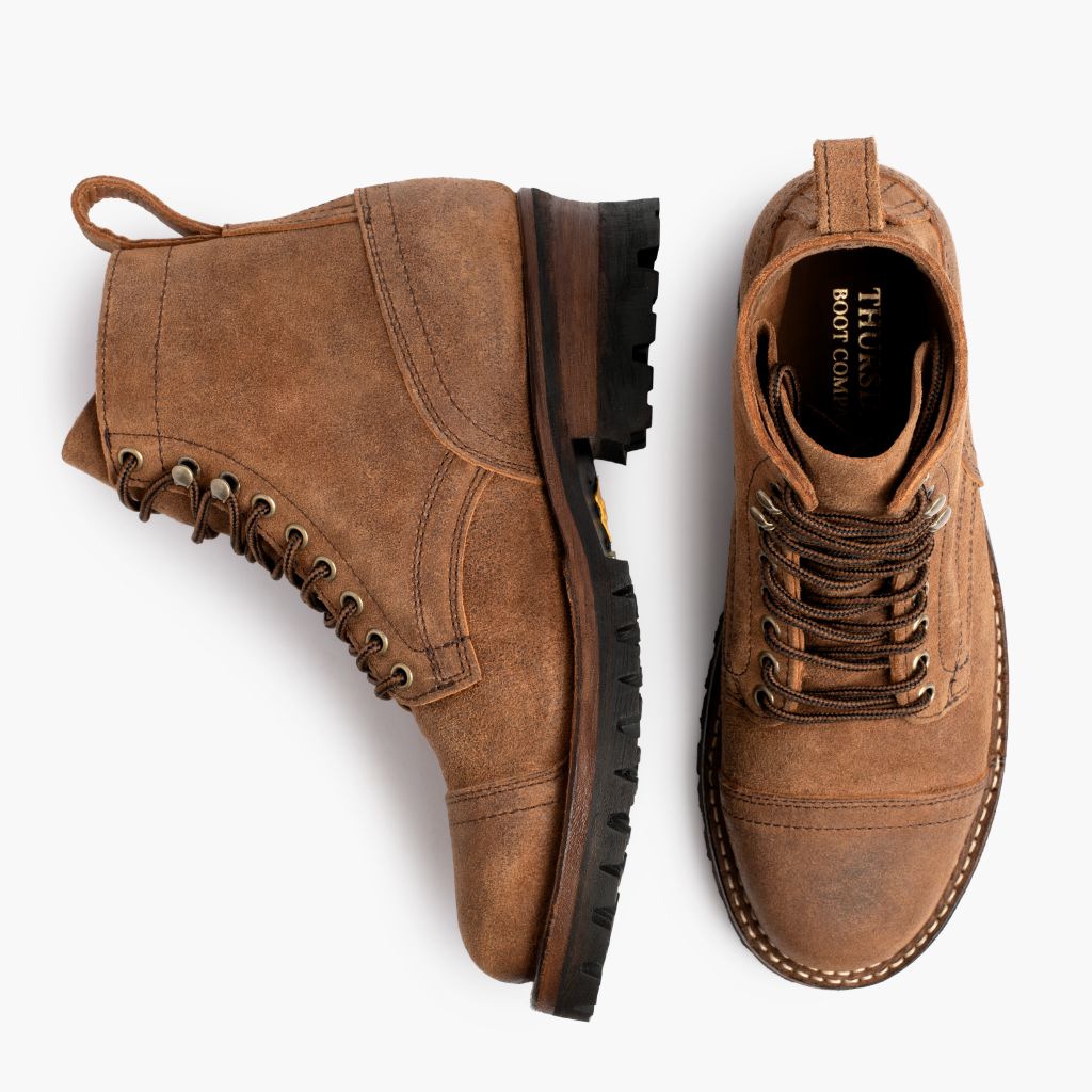 Challenger Badland-Braun Lederstiefel für Herren - Verstärkte Fersenkappe & präzise Doppelnaht