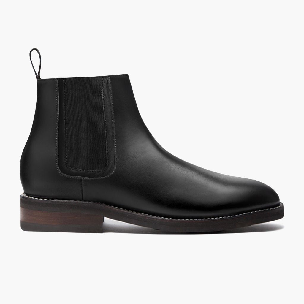 Black Full-Grain leather Boots - Rahmengenähte Goodyear-Welt-Konstruktion & vordere Zehenkappe