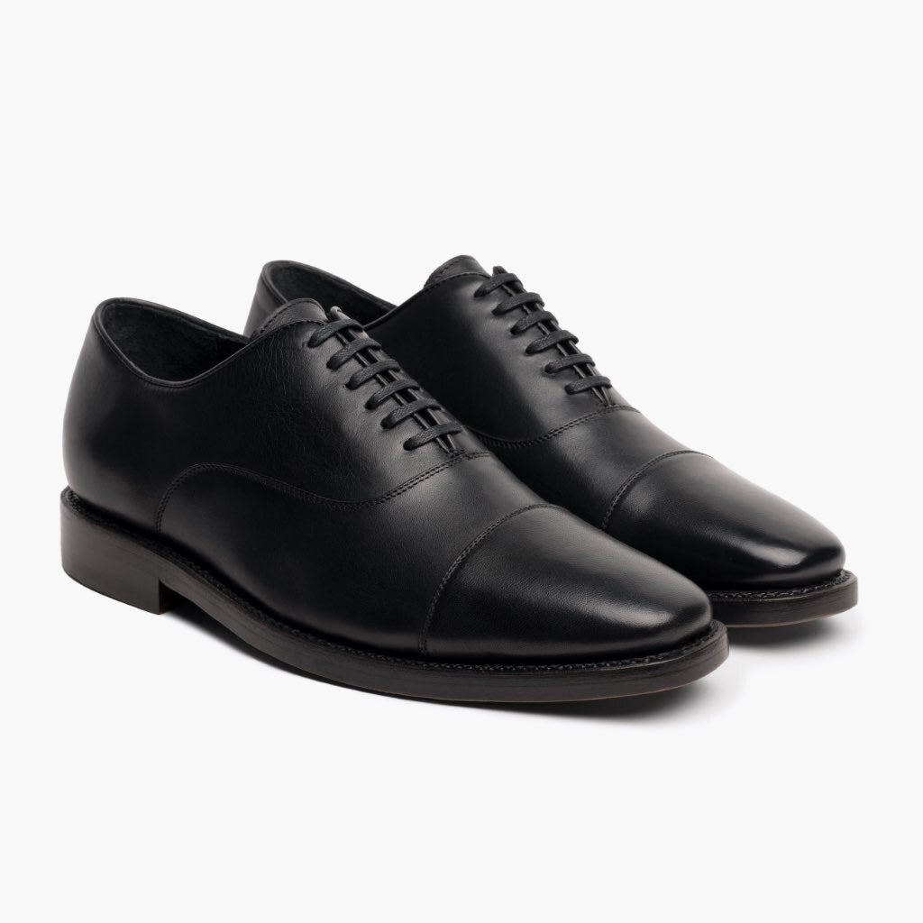 Executive Schwarz Leder-Sneaker für Herren in schwarzem Rindleder - Seitenansicht | Online Kaufen