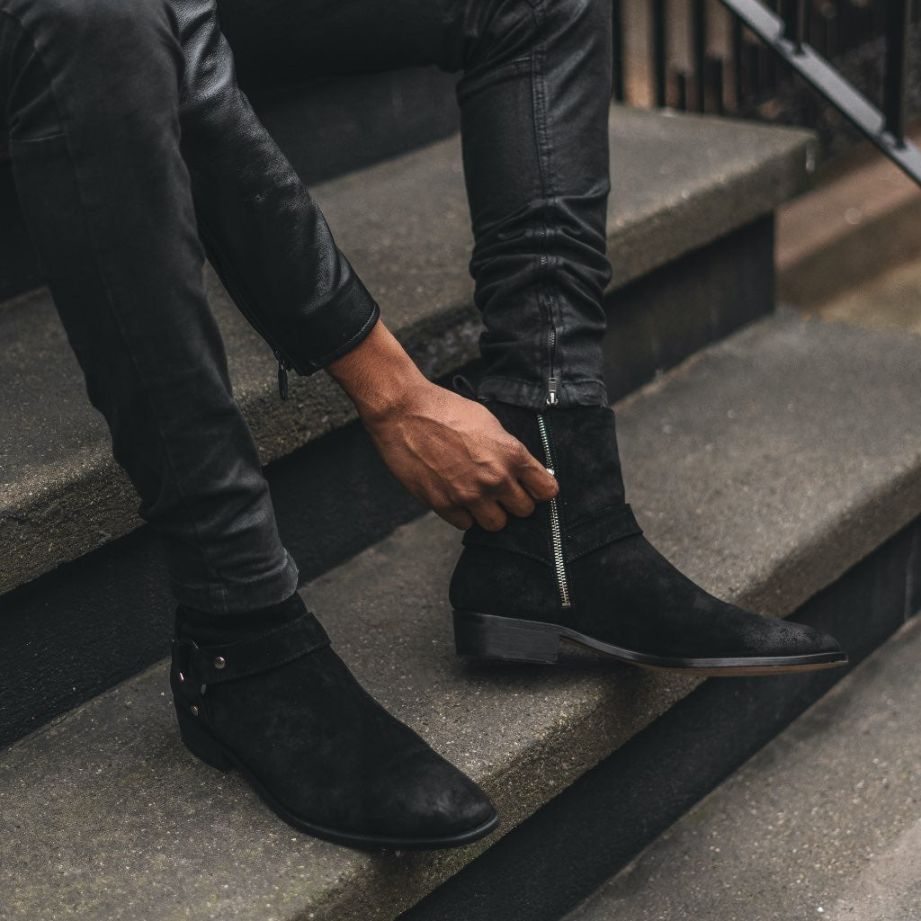 Styled On-Foot Perspective Demonstrating Ankle Fit & Silhouette on Model