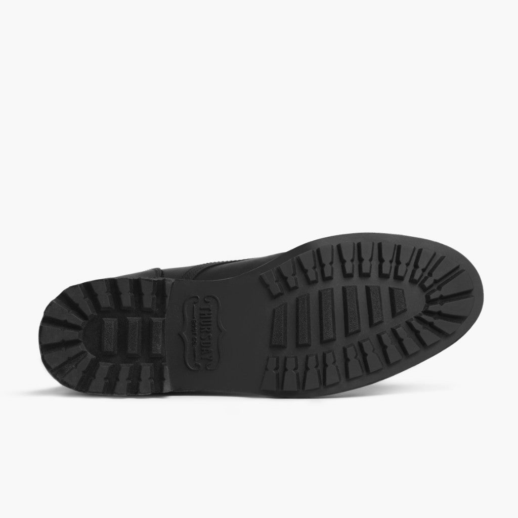 High-Traction Rubber Outsole & Lug Tread Pattern on Logger Mattschwarz Lederstiefel für Herren