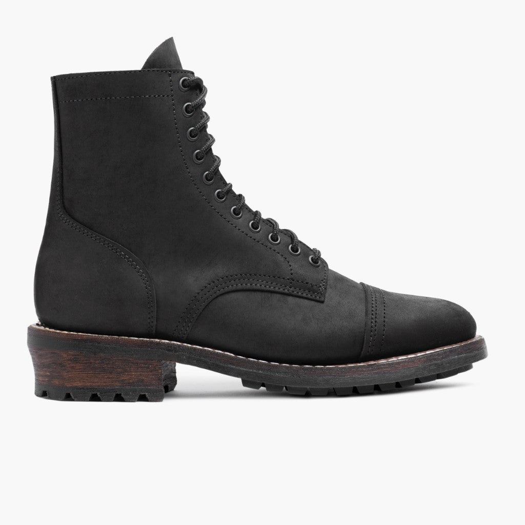 Black Full-Grain leather Boots - Rahmengenähte Goodyear-Welt-Konstruktion & vordere Zehenkappe