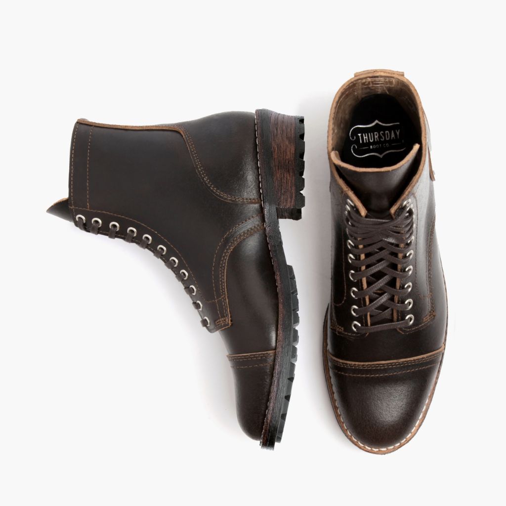 Logger Waxed Cacao Lederstiefel für Herren - Verstärkte Fersenkappe & präzise Doppelnaht