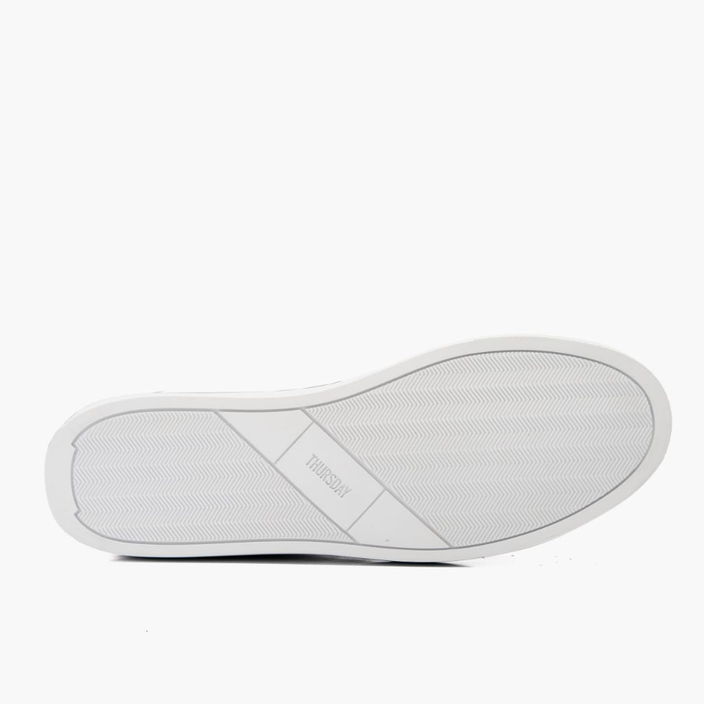 High-Traction Rubber Outsole & Lug Tread Pattern on Premier Low Top Schwarz Leder-Sneaker für Herren For Men