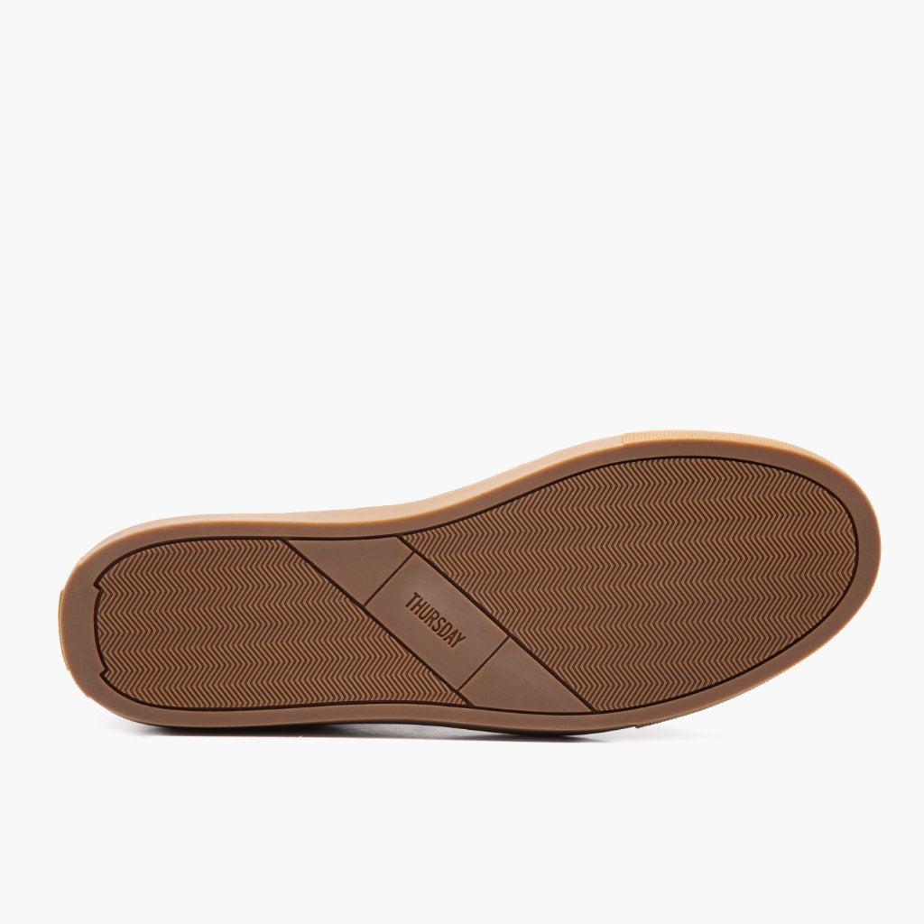High-Traction Rubber Outsole & Lug Tread Pattern on Premier Low Top Cacao Leder-Sneaker für Herren For Men