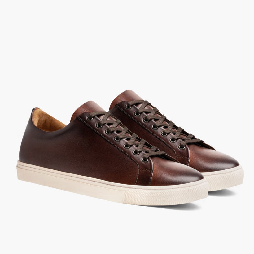 Premier Low Top Coffee Leather Sneakers für Herren