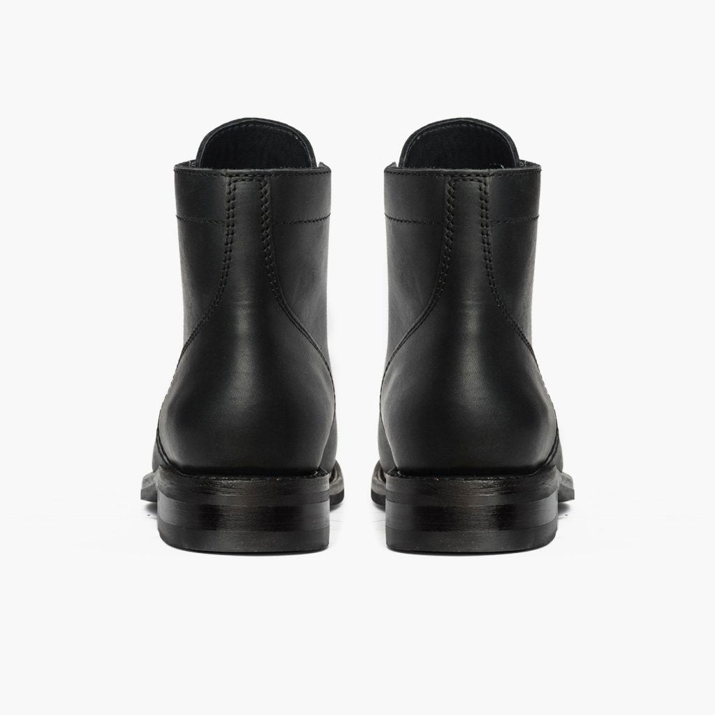 President Mattschwarz Lederstiefel für Herren For Men - Verstärkte Fersenkappe & präzise Doppelnaht