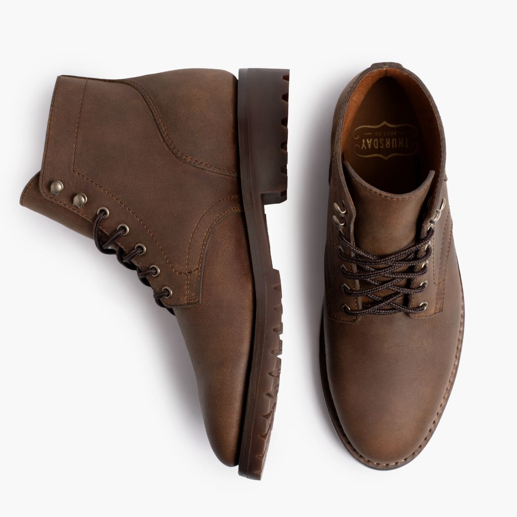 President StormKing® Desert Braun Lederstiefel für Herren For Men - Verstärkte Fersenkappe & präzise Doppelnaht