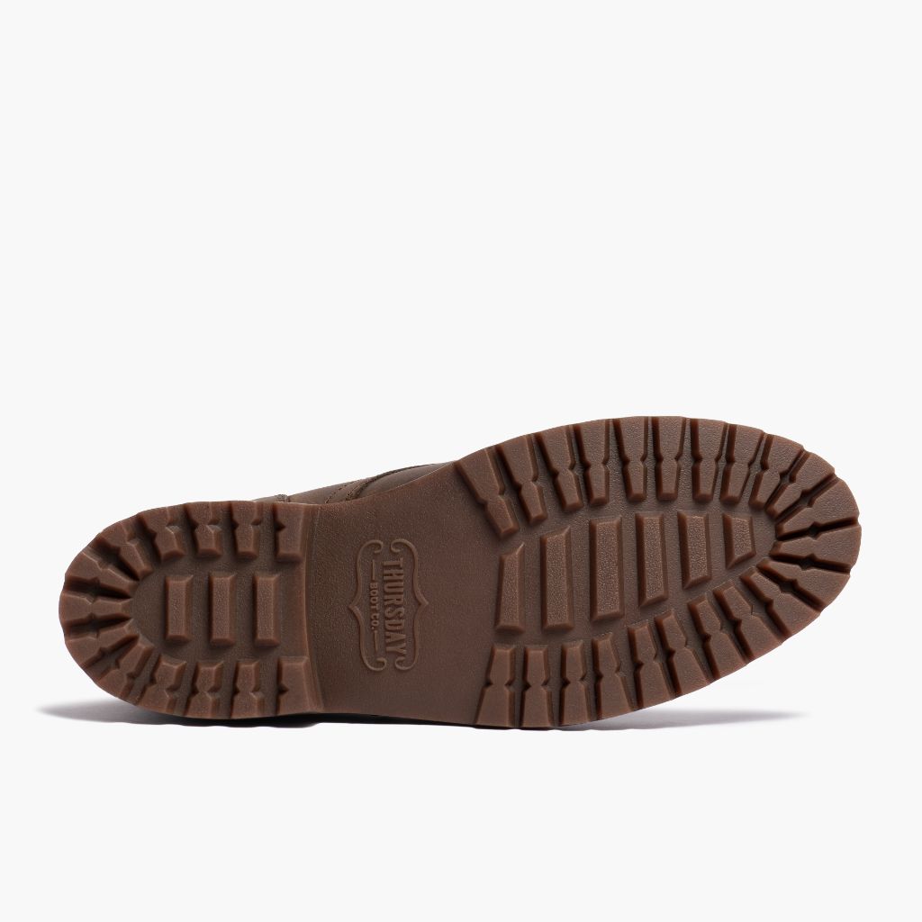 High-Traction Rubber Outsole & Lug Tread Pattern on President StormKing® Desert Braun Lederstiefel für Herren For Men