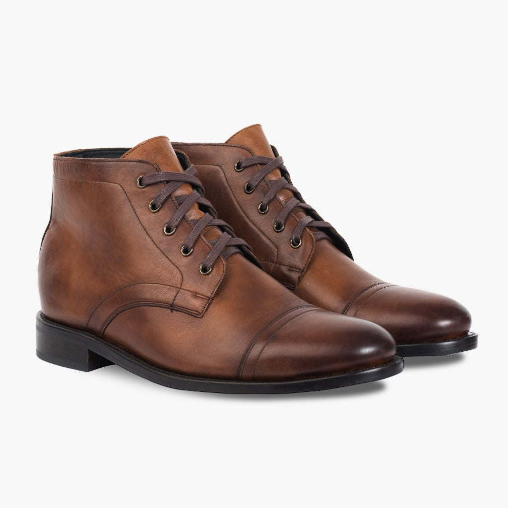 Cadet Walnussbraun Lederstiefel für Herren in Classic Full-Grain Leather - Seitenansicht | Online Kaufen