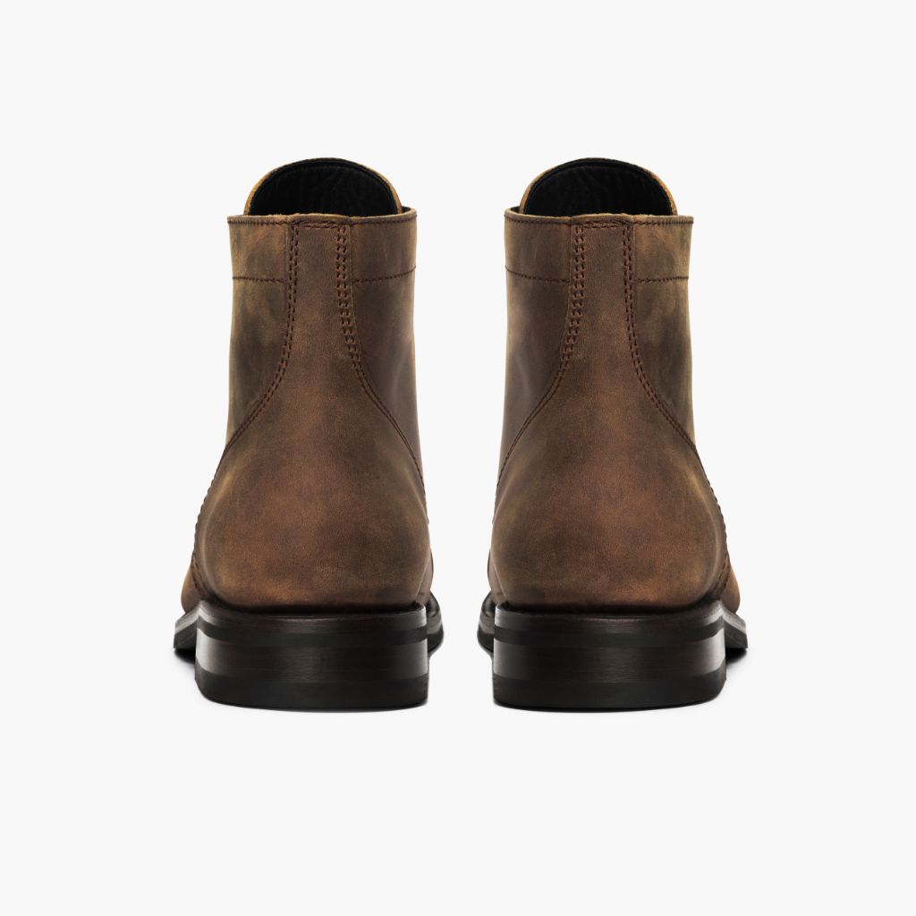 Captain Kupferbraun Lederstiefel für Herren - Verstärkte Fersenkappe & präzise Doppelnaht