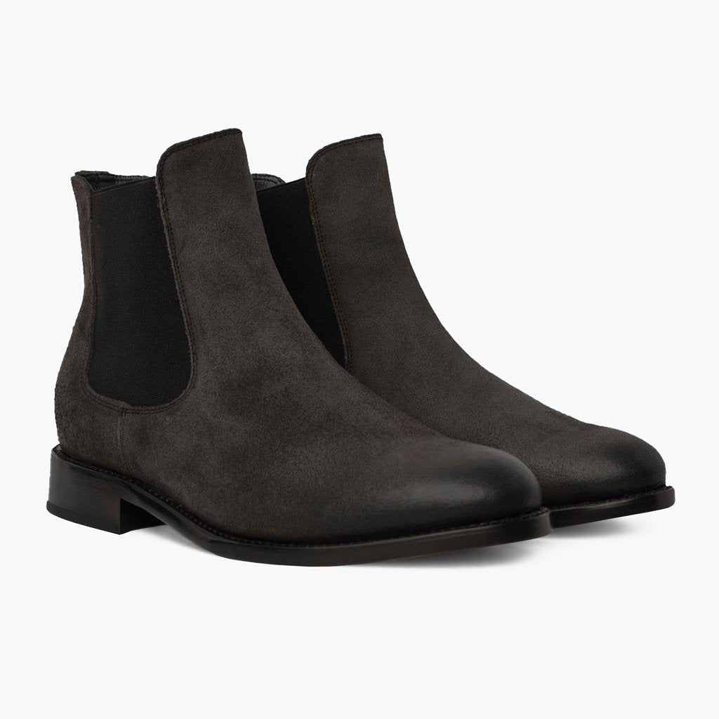 Cavalier Schattengrau Lederstiefel für Herren in Grey Full-Grain Leather - Seitenansicht | Online Kaufen