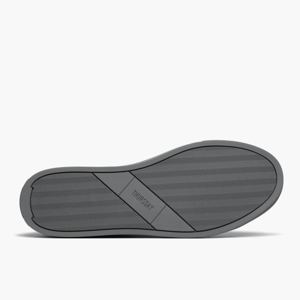 High-Traction Rubber Outsole & Lug Tread Pattern on Encore Steel Grau Leder-Sneaker für Herren