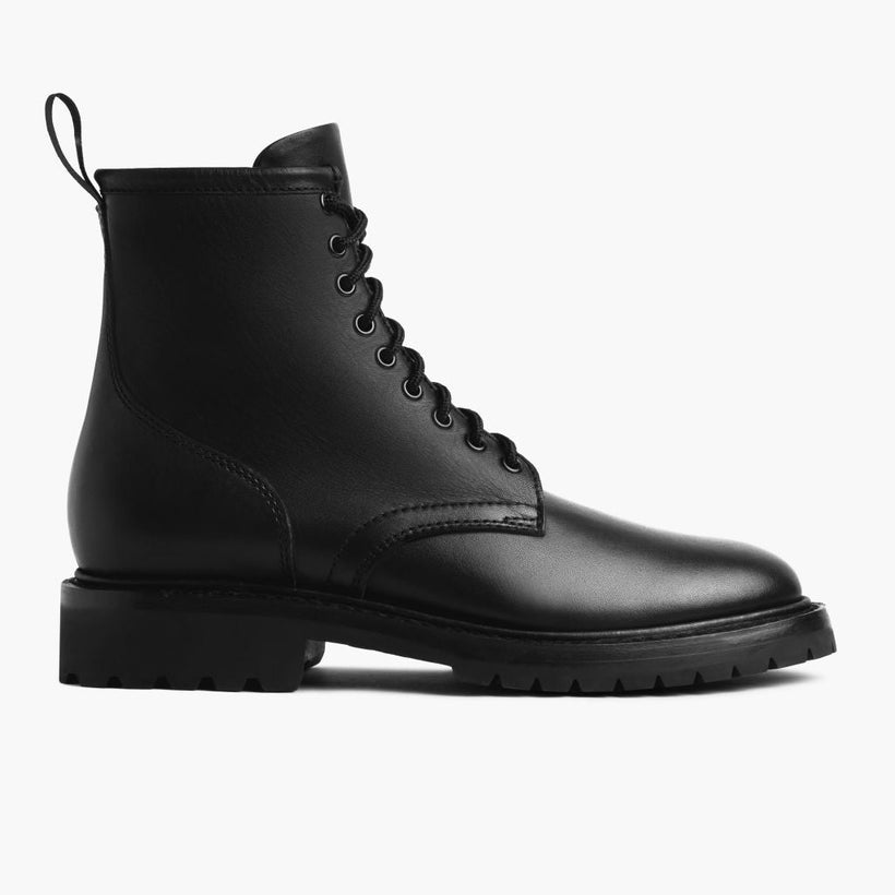 Stomper Schwarz (No Zipper) Leather Boots für Herren