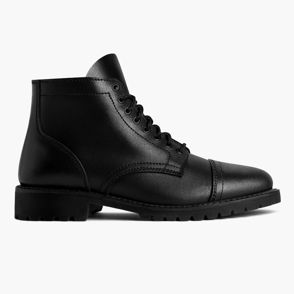Black Full-Grain leather Boots - Rahmengenähte Goodyear-Welt-Konstruktion & vordere Zehenkappe