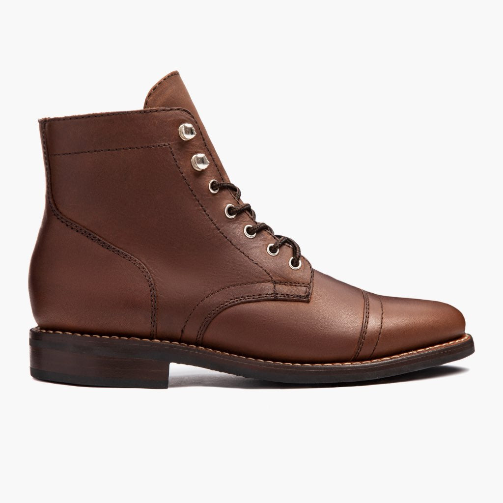 Captain Whiskey-Braun Lederstiefel für Damen in Classic Full-Grain Leather - Seitenansicht | Online Kaufen