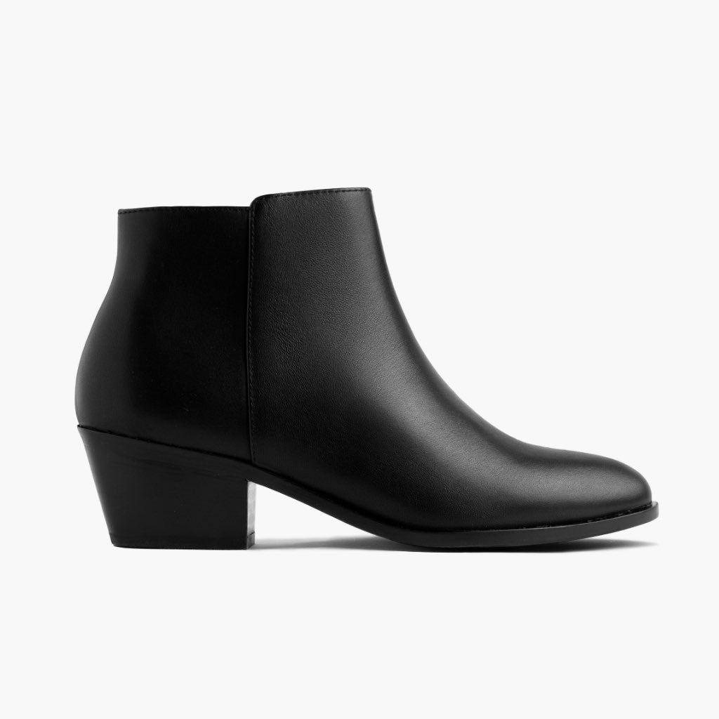 Downtown Schwarz Lederstiefel für Damen in schwarzem Rindleder - Seitenansicht | Online Kaufen