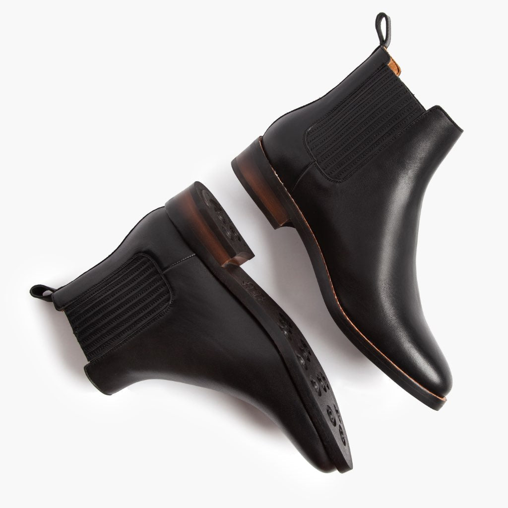 High-Traction Rubber Outsole & Lug Tread Pattern on Dreamer Schwarz Lederstiefel für Damen