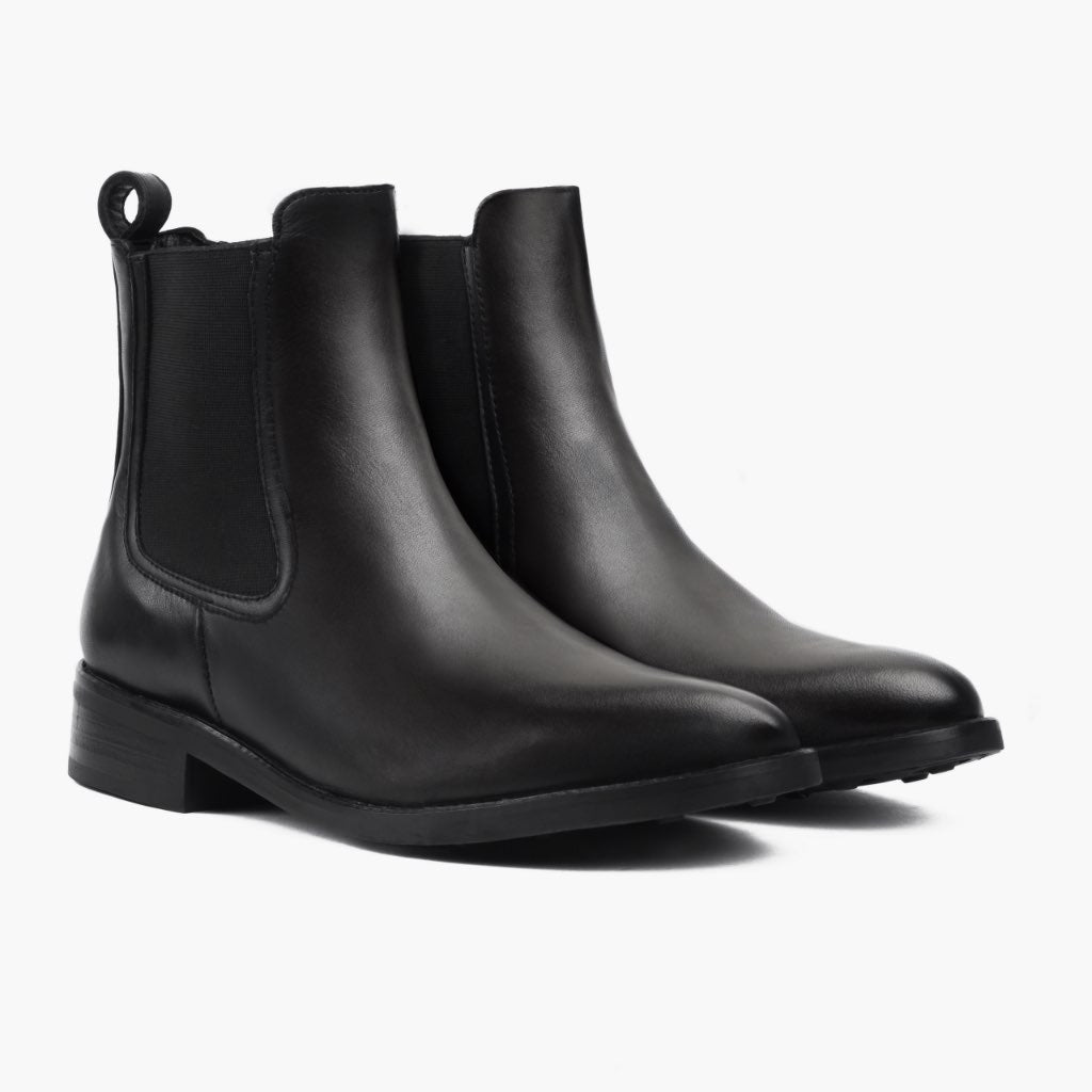 Black Full-Grain leather Boots - Rahmengenähte Goodyear-Welt-Konstruktion & vordere Zehenkappe