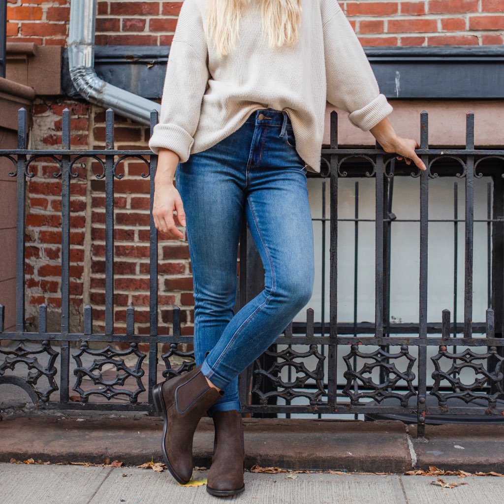 Styled On-Foot Perspective Demonstrating Ankle Fit & Silhouette on Model