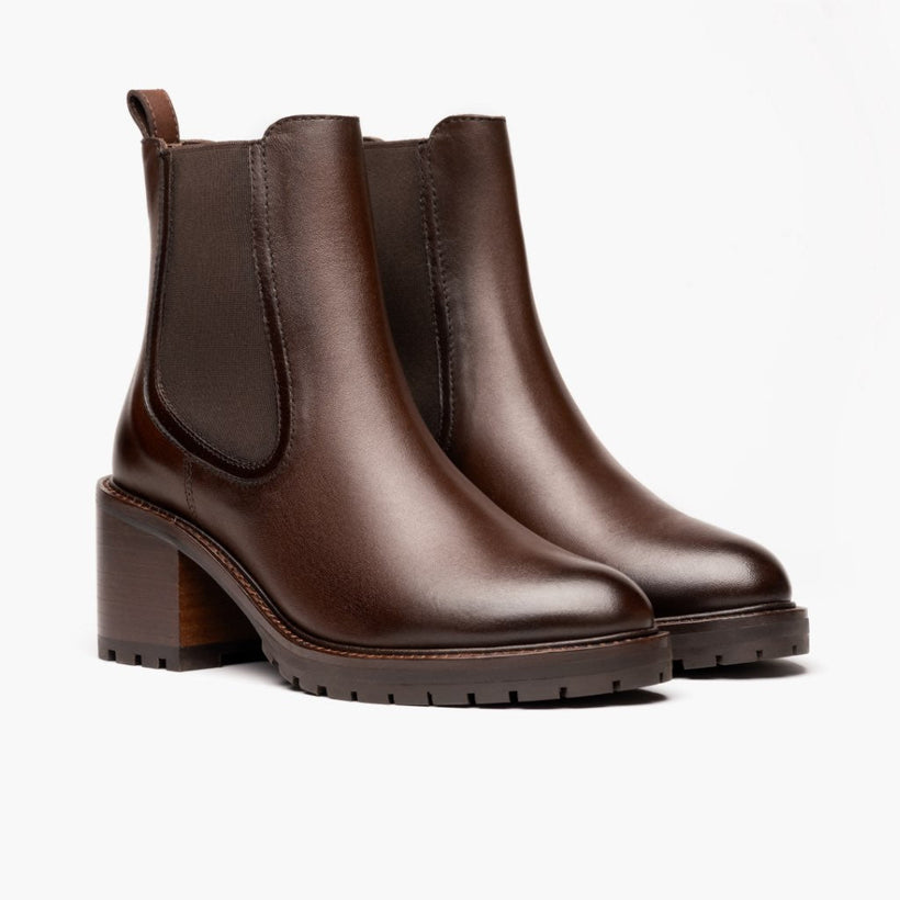 Knockout Schokolade Lederstiefel für Damen