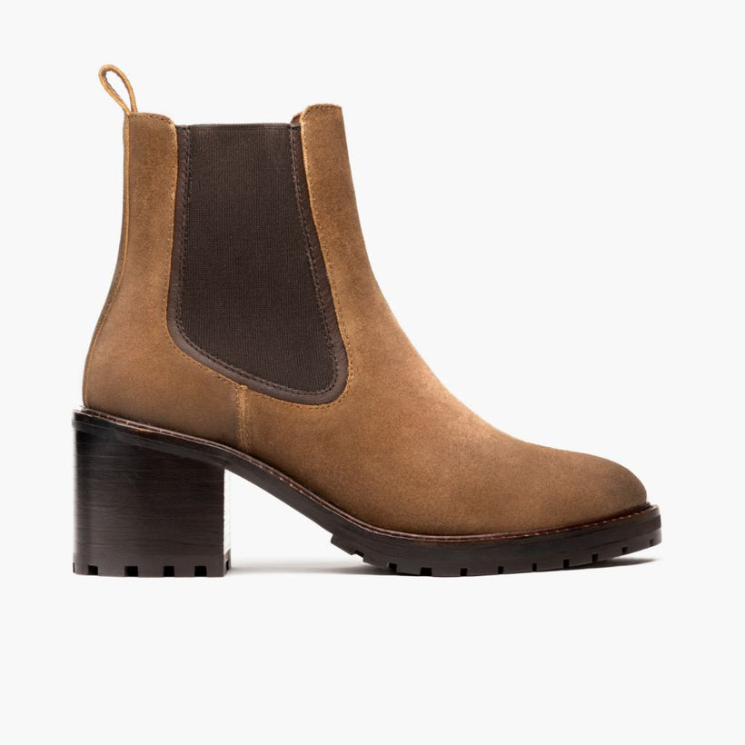 Knockout Safari-Beige Lederstiefel für Damen